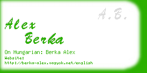 alex berka business card